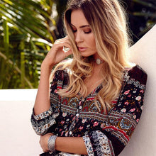 Afbeelding in Gallery-weergave laden, &quot;Silvia&quot; Stilvolles Designer-Boho-Kleid
